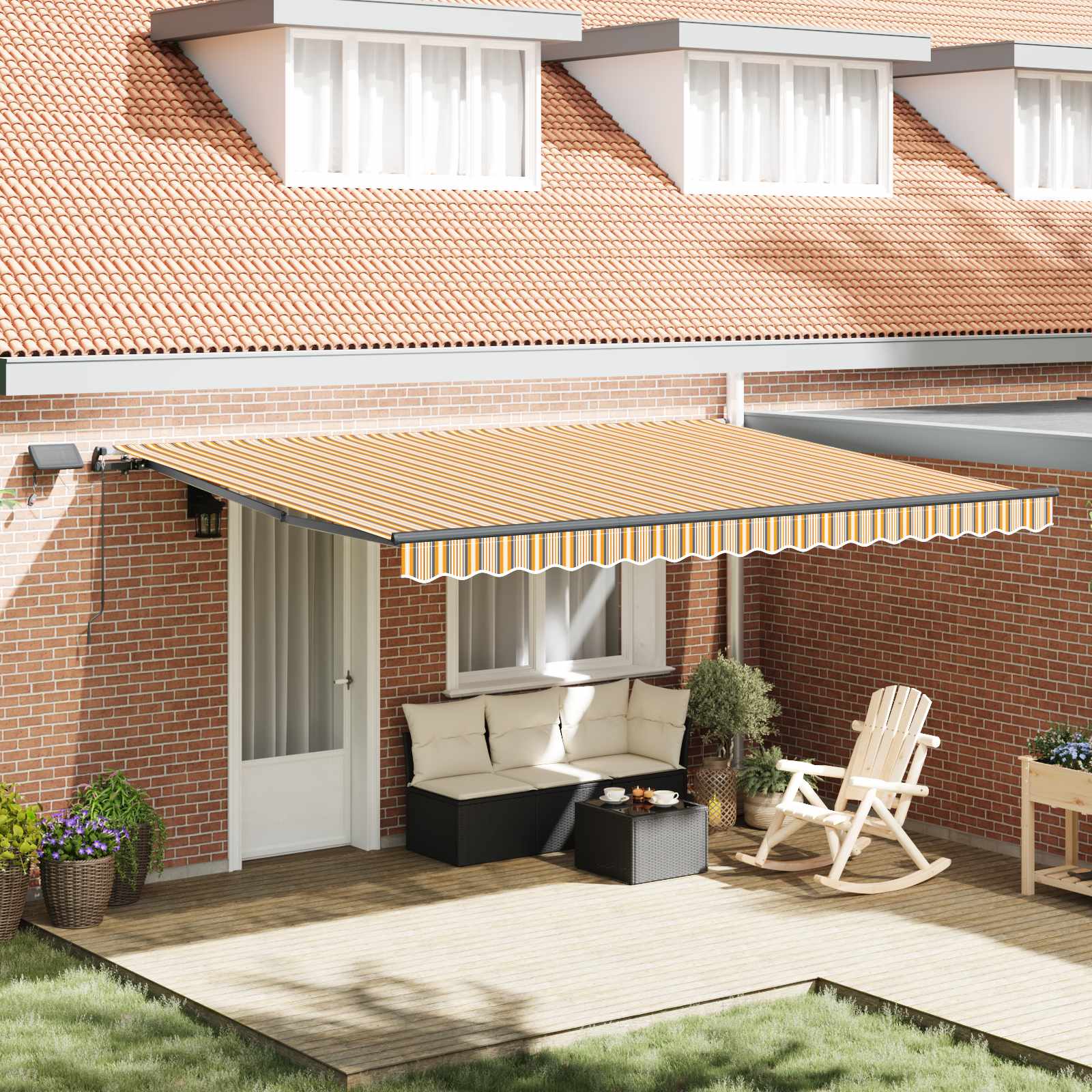 Toldo Retráctil Multicolor 450 X 300 Cm Tela Y Aluminio_1