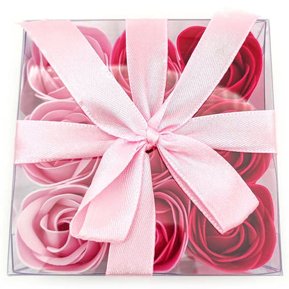 Pack 10 Cajas 9 Rosas De Jabón (rosa) - Flores Con Pétalos De Jabón Perfumados - Regalo Original Para Días Especiales_2