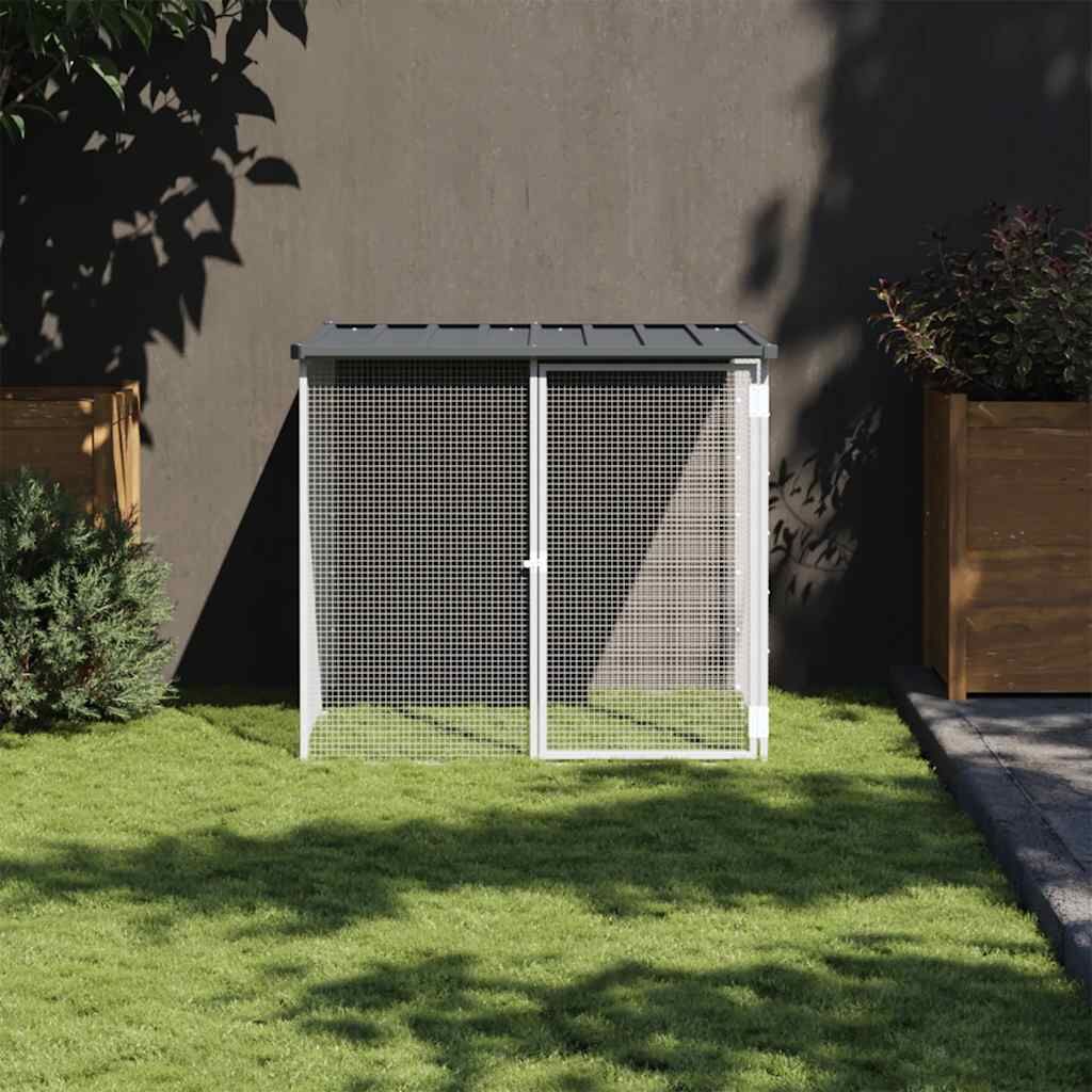 Vidaxl Jaula Gallinas Y Toldo Acero Galvanizado Antracita 103x98x90 Cm_1