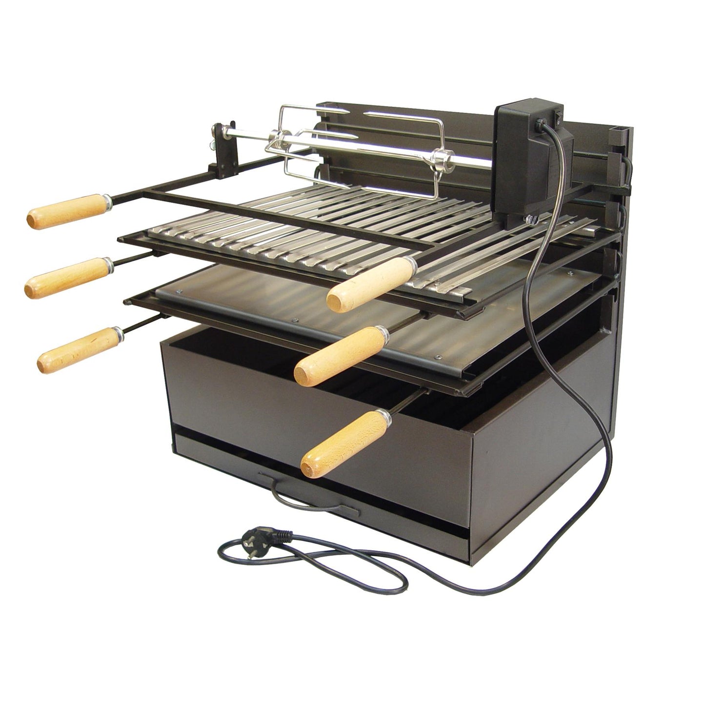 Cajón Barbacoa cerrada con parrilla, plancha y kit pollo Imex El Zorro 60 x 40 x 50 cm