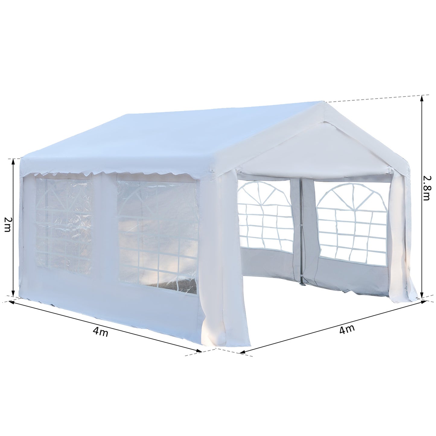 Outsunny Carpa 4x4x2,8m Acero Galvanizado Pabellon Carpas Boda Gazebo Cenador_2