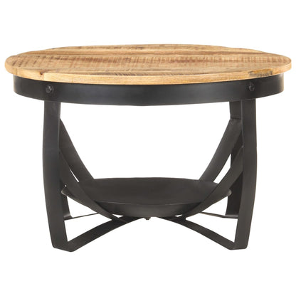 Mesa De Centro De Madera De Mango Rugosa Ø68x43 Cm_1