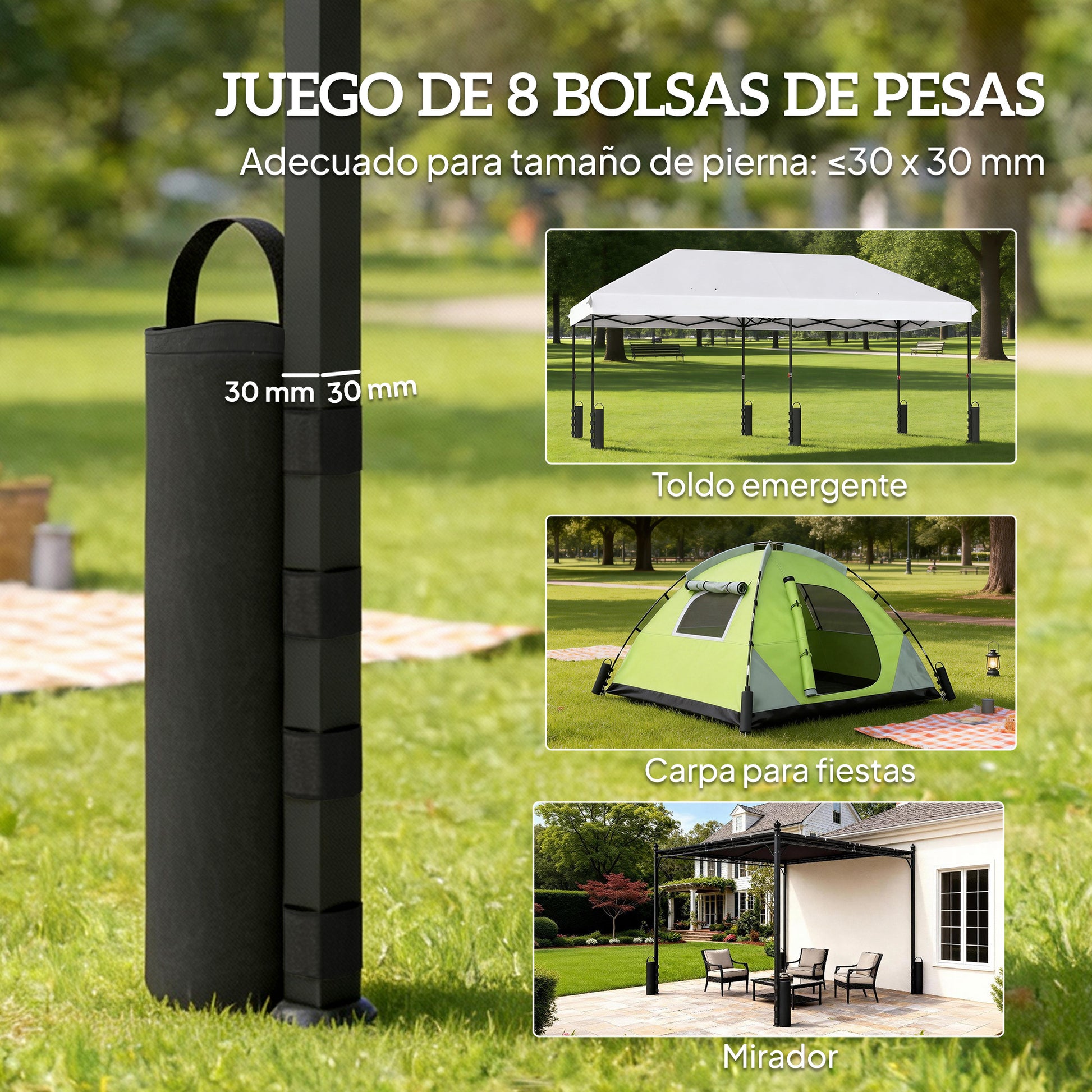 Outsunny Pack 8 Pesos Para Carpas_3