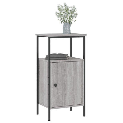 Mesita De Noche Madera De Ingeniería Gris Sonoma 41x31x80 Cm_1
