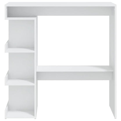Mesa Bar Estante Almacenaje Contrachapada Blanco 100x50x101,5cm_3
