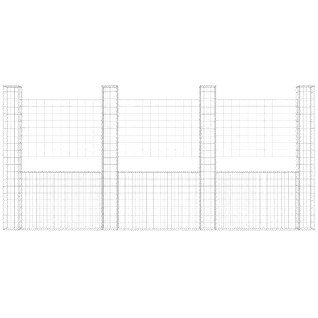 Cesta De Gaviones Forma De U 5 Postes De Hierro 500x20x200 Cm / Vetonek_1