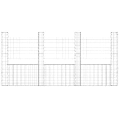 Cesta De Gaviones Forma De U 5 Postes De Hierro 500x20x200 Cm / Vetonek_1