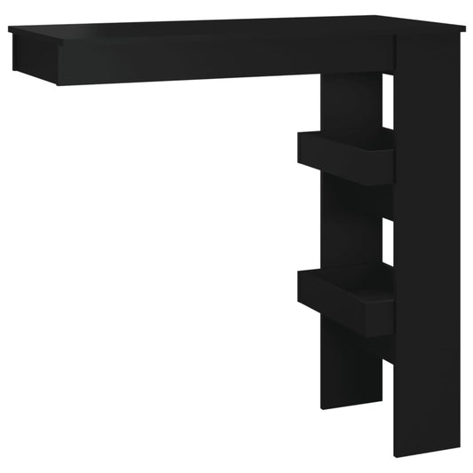 Mesa De Bar De Pared Madera Contrachapada Negro 102x45x103,5cm_0