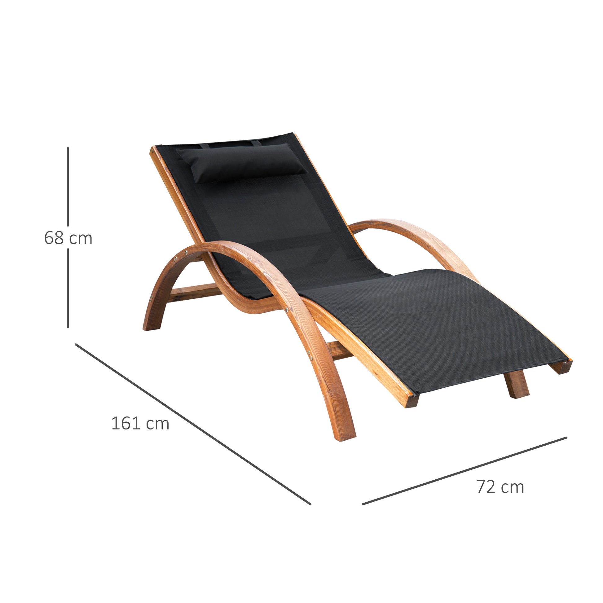 Outsunny Tumbona Hamaca 161x72x68cm Jardin Terraza Playa Piscina Patio Hotel_2