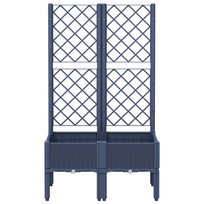 Jardinera Con Enrejado Pp Azul Gris 80x40x142 Cm_2