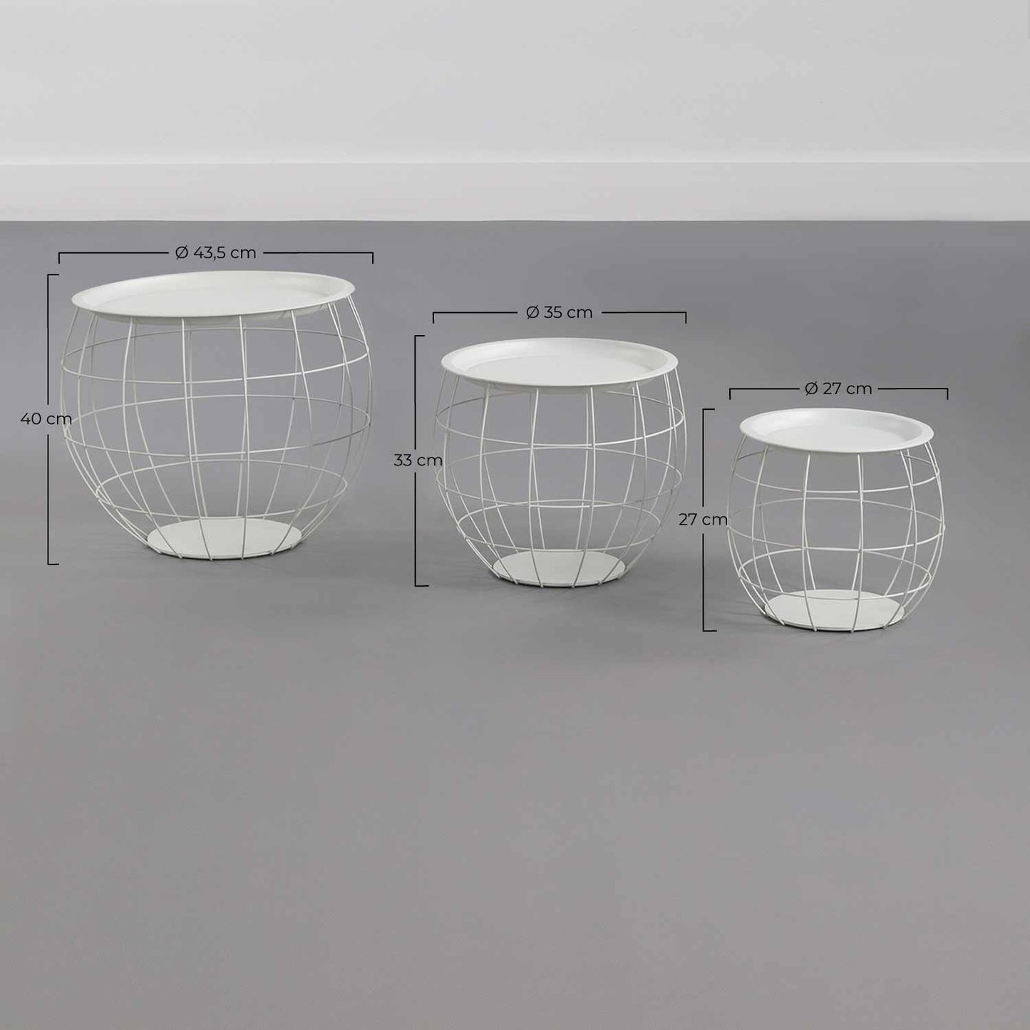 Kit 3 Mesitas De Centro Redondas Baloon Thinia Home_5