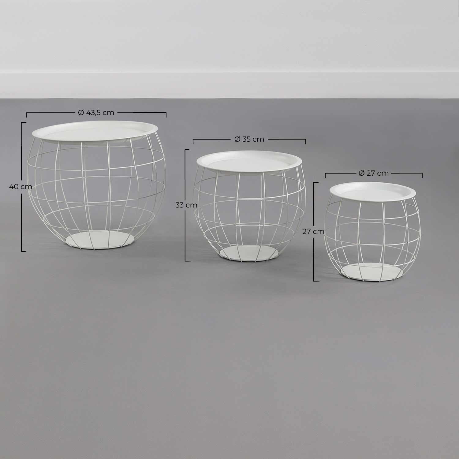 Kit 3 Mesitas De Centro Redondas Baloon Thinia Home_5