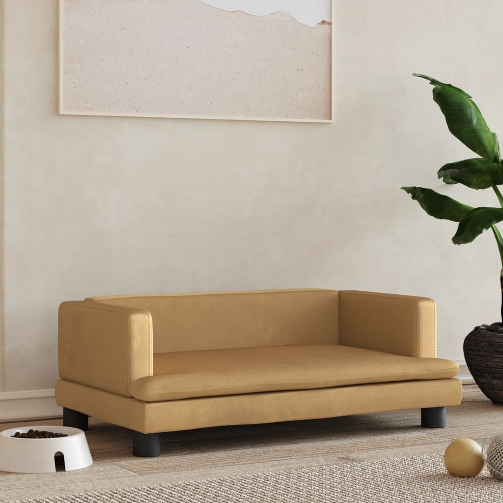 Cama Para Perros De Terciopelo Marrón 80x45x30 Cm / Vetonek_3