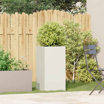 Jardinera De Acero Laminado En Frío Blanco 40x40x80 Cm_2