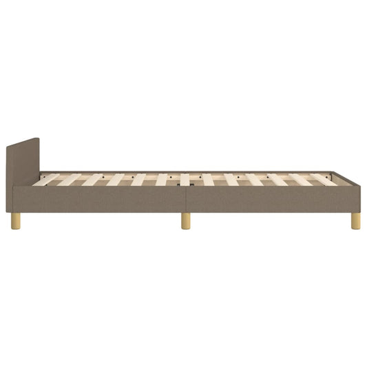 Estructura De Cama Con Cabecero De Tela Gris Taupe 80x200 Cm / Vetonek_0