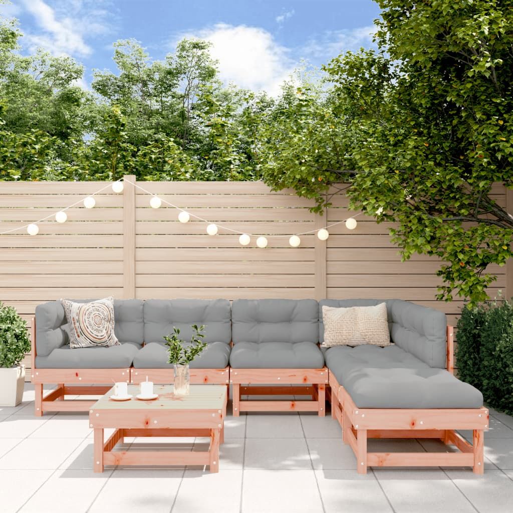 Vidaxl Juego De Muebles De Jardín 7 Pzas Madera Maciza Abeto Douglas_1