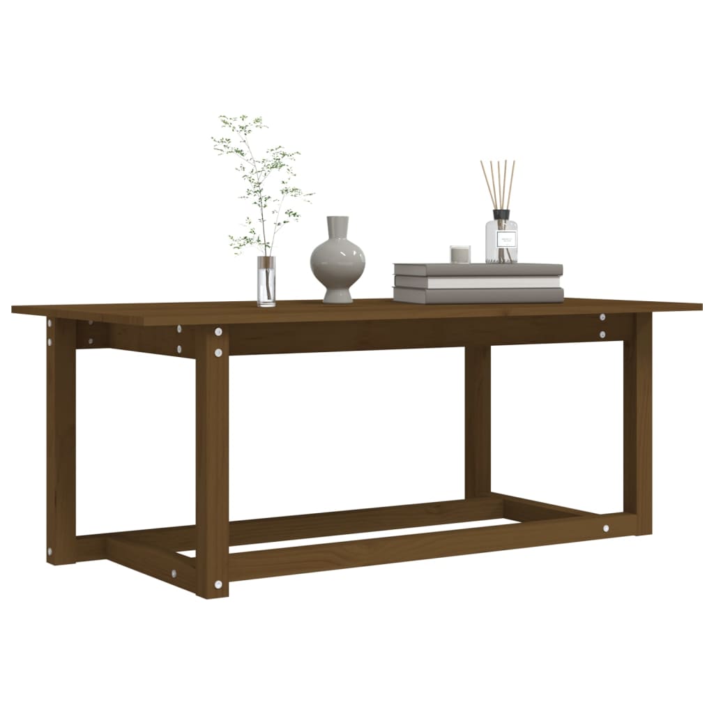 Mesa De Centro Madera Maciza De Pino Marrón Miel 110x55x45 Cm_4