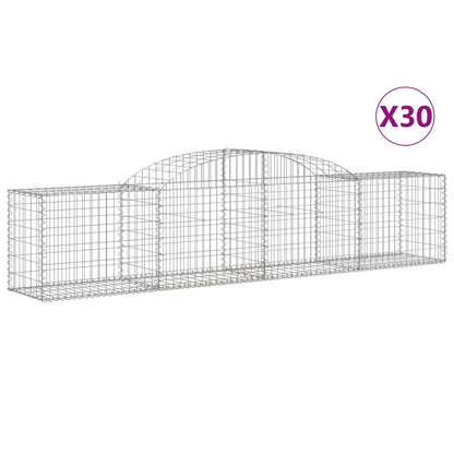 Cestas De Gaviones 30 Uds Forma De Arco Hierro 300x50x60/80 Cm_0