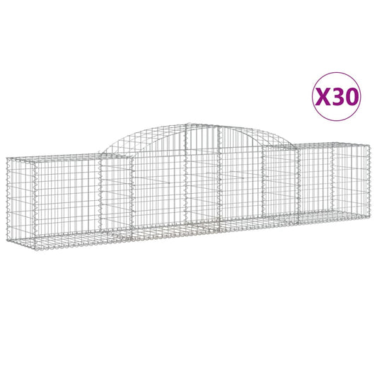 Cestas De Gaviones 30 Uds Forma De Arco Hierro 300x50x60/80 Cm_0