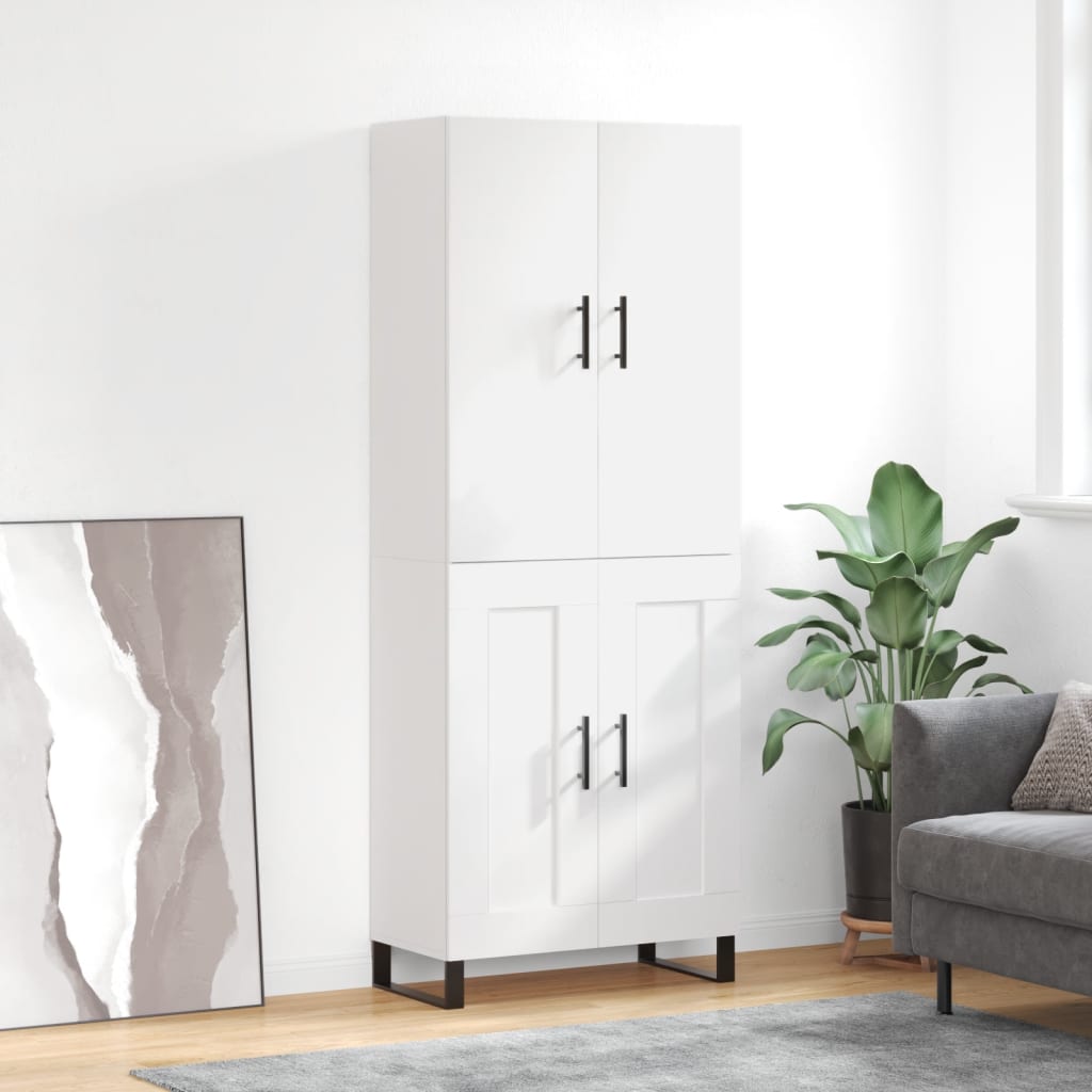 Aparador Alto Madera Contrachapada Blanco 69,5x34x180 Cm_0