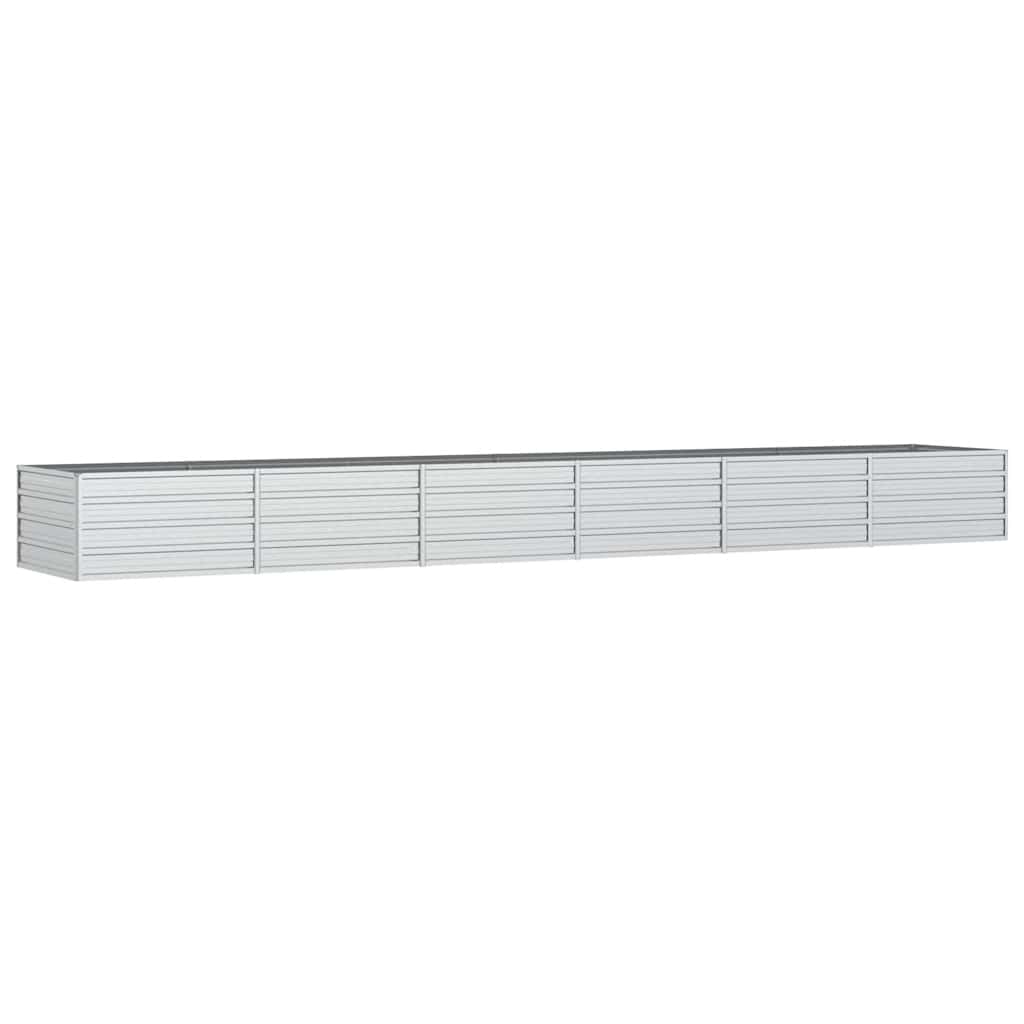 Arriate De Acero Galvanizado Plateado 480x80x45 Cm_0