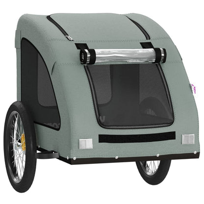 Vidaxl Remolque De Bicicleta Mascotas Hierro Tela Oxford Gris_4