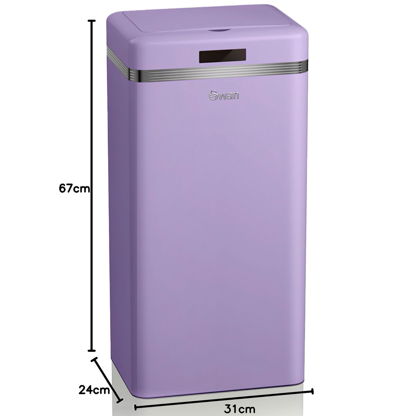 Swan Cubo De Basura Cocina Automático, Sensor De Movimiento, 45l, Metálico, Papelera Reciclaje, Swka4500purneu, Morado_4
