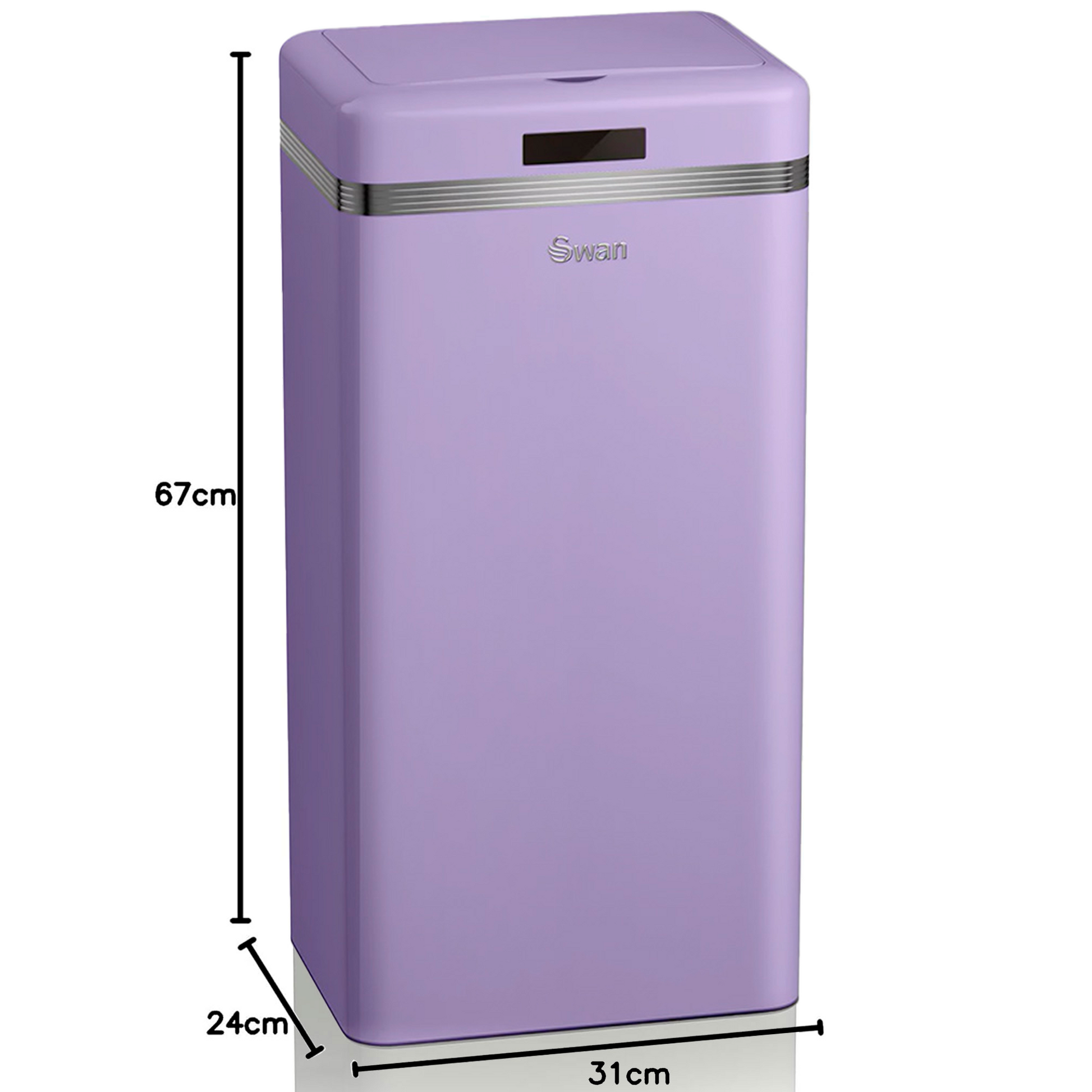Swan Cubo De Basura Cocina Automático, Sensor De Movimiento, 45l, Metálico, Papelera Reciclaje, Swka4500purneu, Morado_4