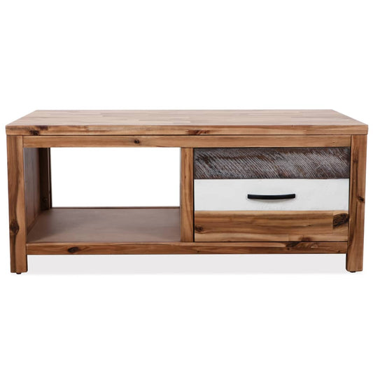 Mesa De Centro De Madera Maciza De Acacia 90x50x37,5 Cm_0