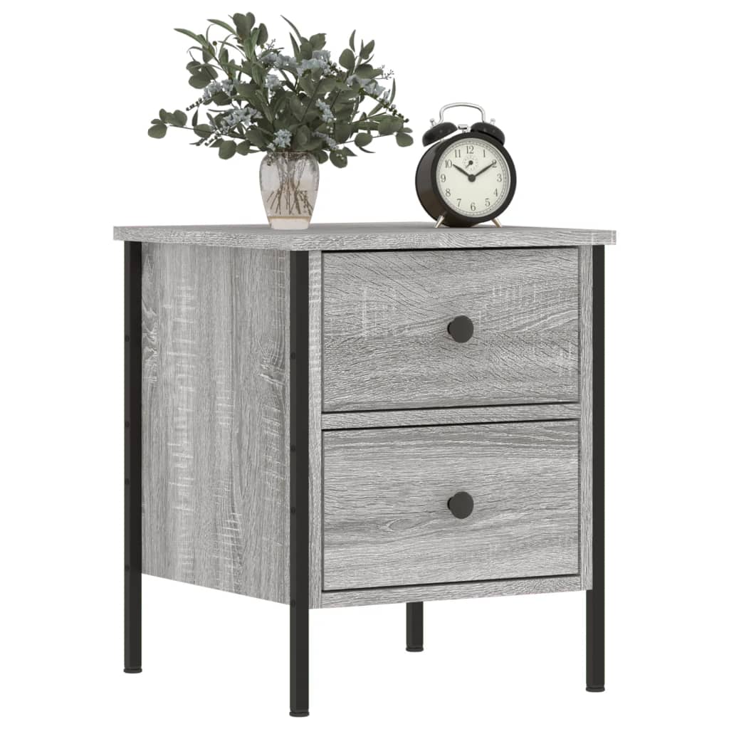 Mesita De Noche 2 Uds Madera Ingeniería Gris Sonoma 40x42x50 Cm_1