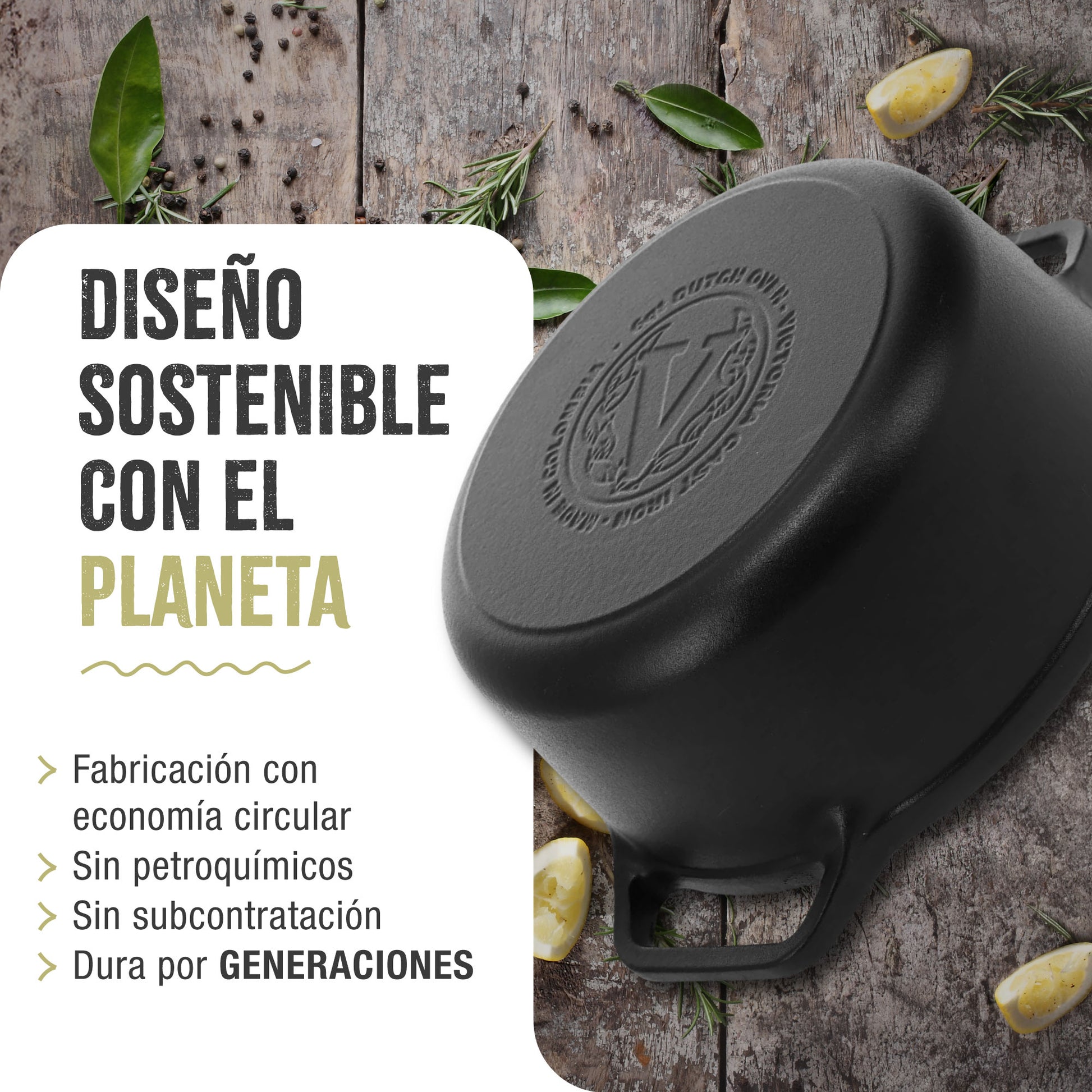 Victoria Horno Holandés Olla Inducción Hierro Fundido Esmaltado 27cm, Cocotte 5,7l, Sin Ptfe Ni Pfoa, 36355, Negro_5