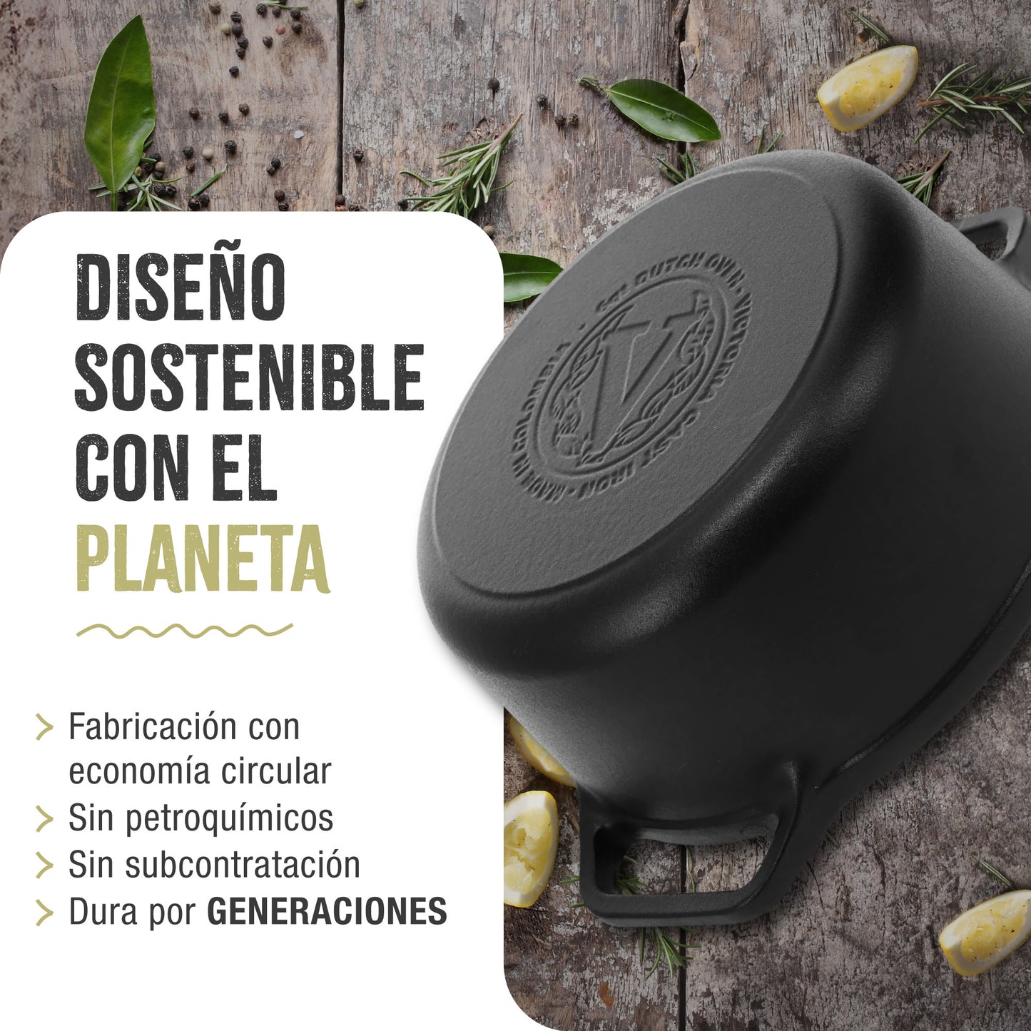 Victoria Horno Holandés Olla Inducción Hierro Fundido Esmaltado 25cm, Cocotte 3,8l, Sin Ptfe Ni Pfoa, 32296, Negro_5