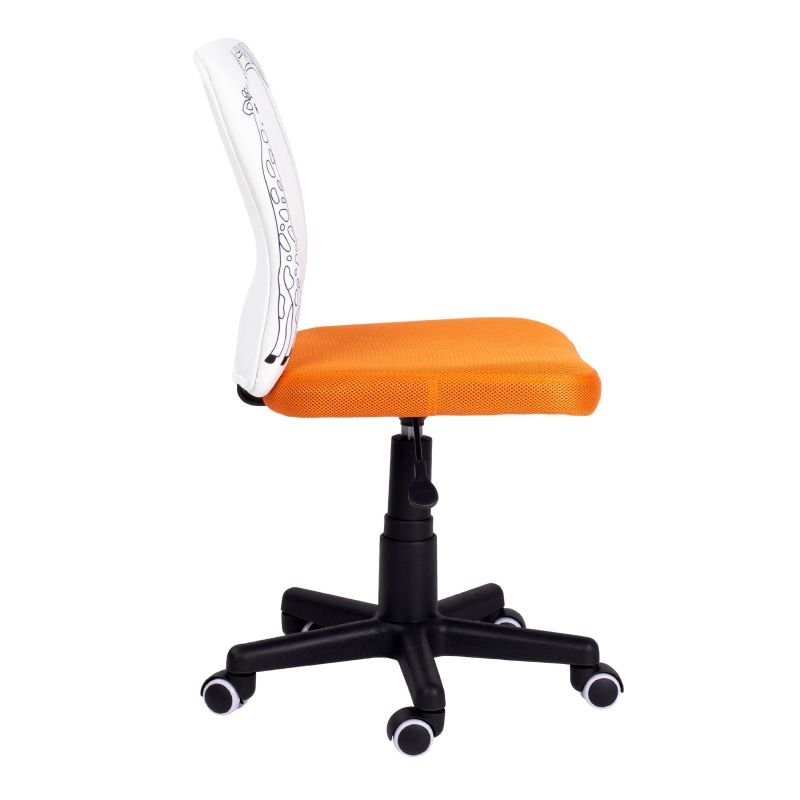 Silla De Estudio Infantil Píntame Malla, Naranja, 38,5cm X 77a85 X 39,6_4
