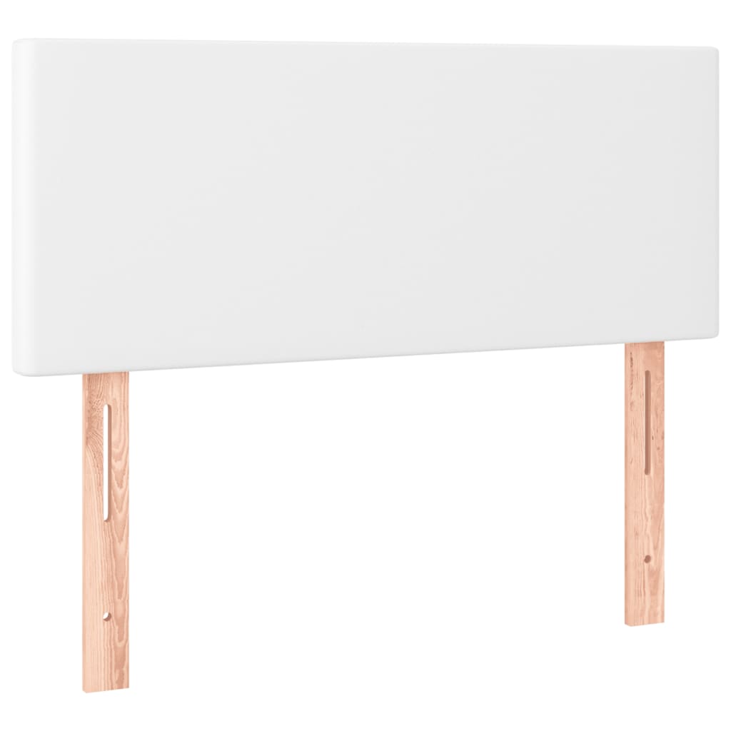 Cama Box Spring Y Colchón Led Cuero Sintético Blanco 80x200 Cm / Vetonek_3