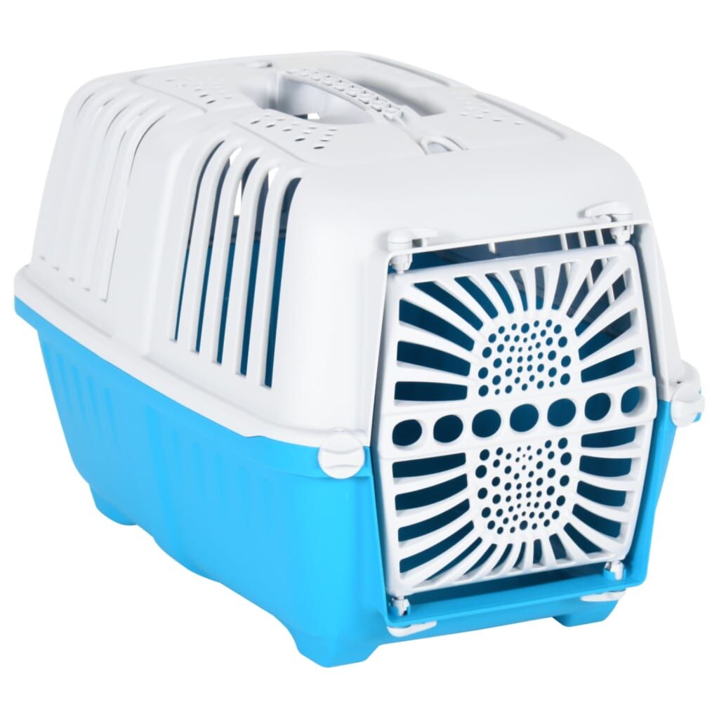 Vidaxl Transportín De Mascota Blanco Azul Polipropileno 48x31,5x33 Cm_0