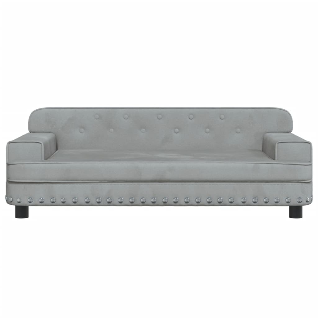 Cama Para Perros De Terciopelo Gris Claro 90x53x30 Cm / Vetonek_2