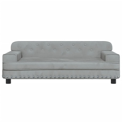 Cama Para Perros De Terciopelo Gris Claro 90x53x30 Cm / Vetonek_2