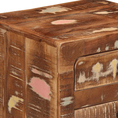 Mesita De Noche 37x32x50 Cm Madera Maciza Reciclada_4