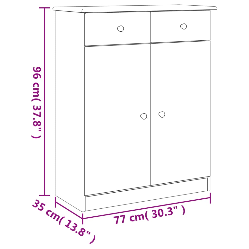 Mueble Zapatero Alta Madera Maciza De Pino 77x35x96 Cm / Vetonek_1