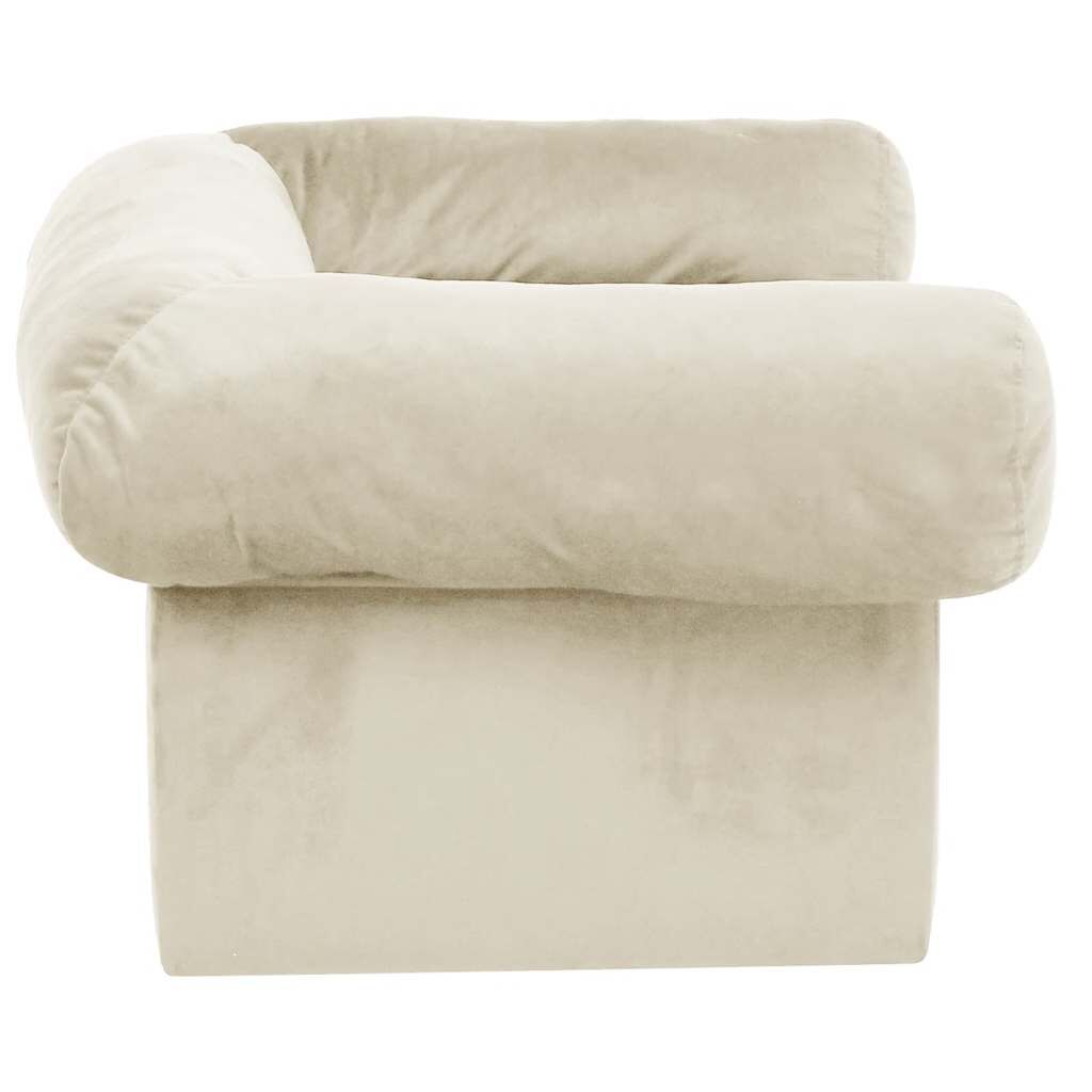Vidaxl Sofá Para Perros Con Cajón Felpa Crema 75x50x38 Cm_4