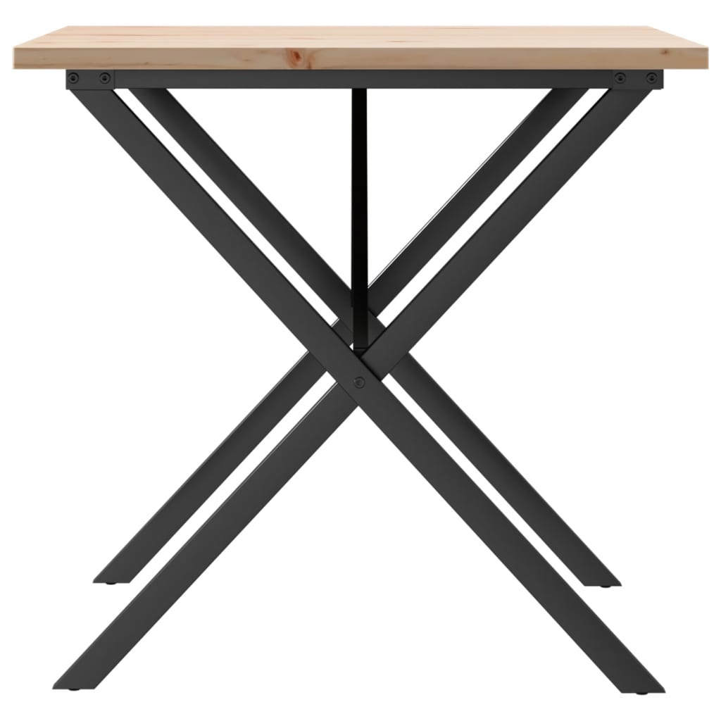 Mesa De Comedor Marco X Madera Maciza Pino Y Acero 90x90x75,5cm_3