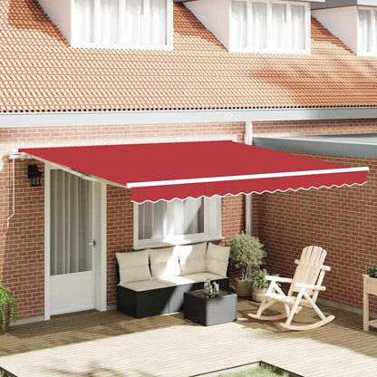 Toldo Retráctil Rojo 400 X 300 Cm Poliéster Y Aluminio_1