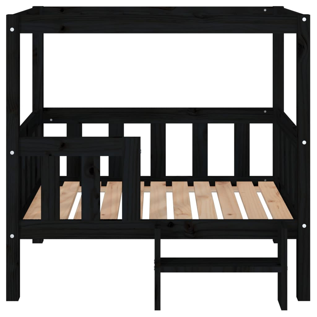 Vidaxl Cama Para Perros Madera Maciza De Pino Negro 95,5x73,5x90 Cm_4