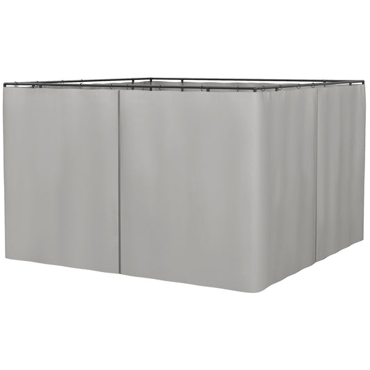 Outsunny 4 Paredes Laterales Para Cenador 3x2 M Sin Ventanas Gris Claro_0