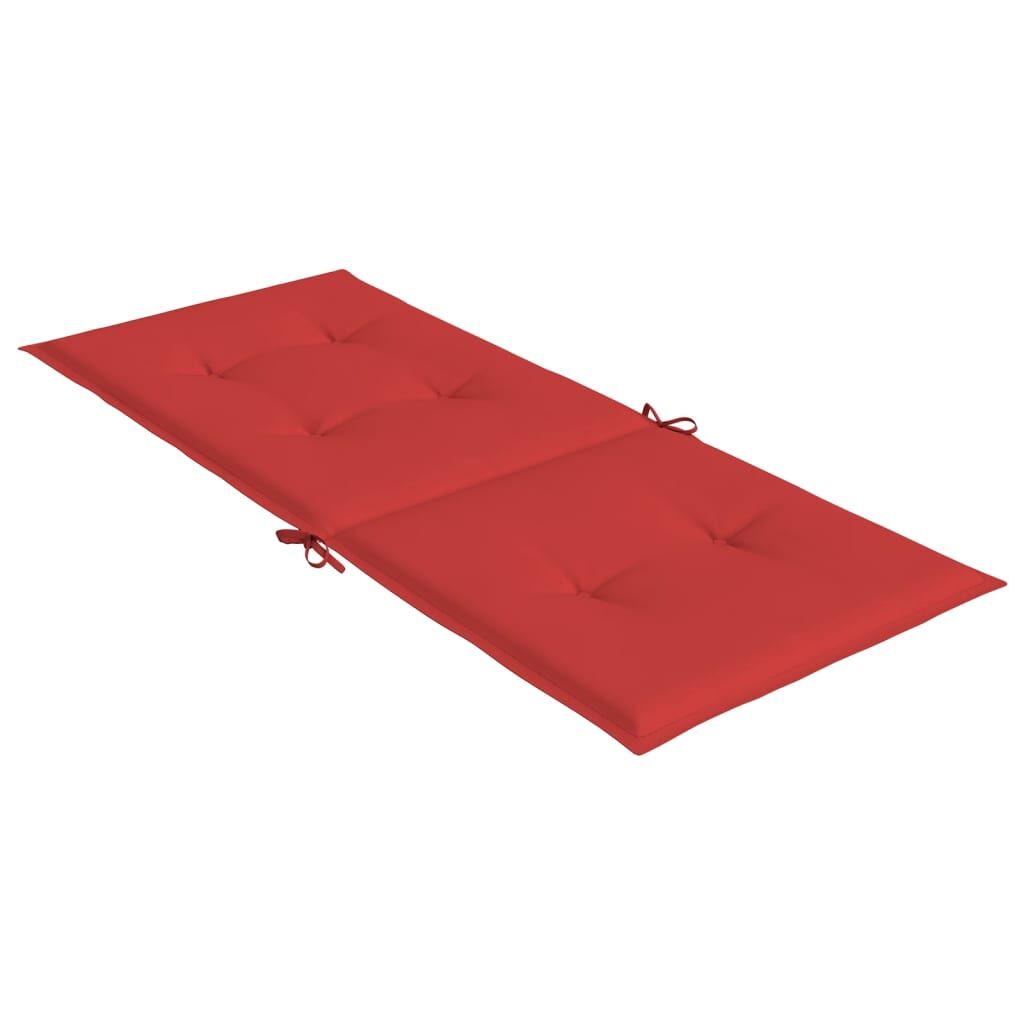 Vidaxl Cojín Silla De Jardín Respaldo Alto 4 Uds Tela Rojo 120x50x3 Cm_4