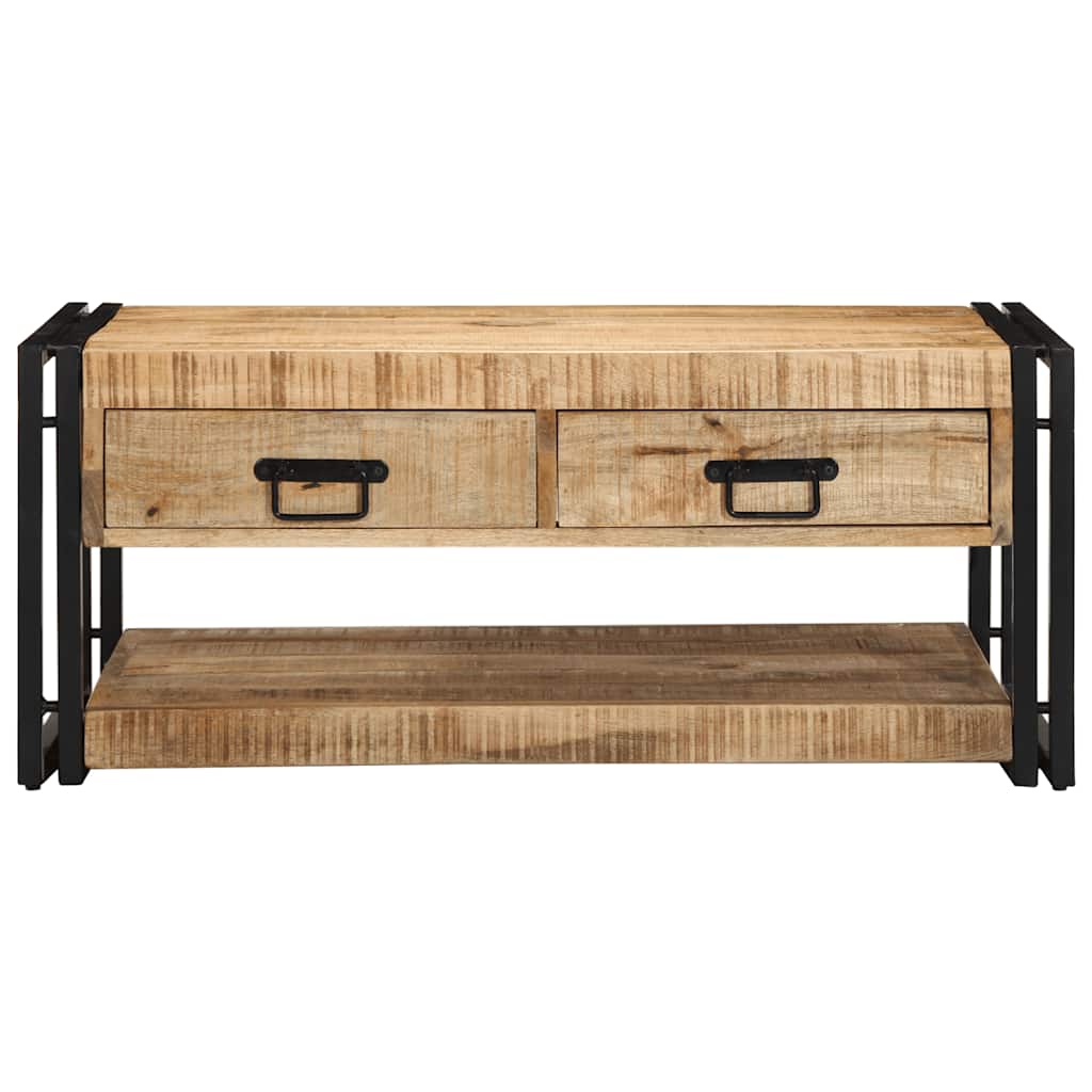 Mesa De Centro 90x50x38 Cm De Madera Maciza De Mango_1