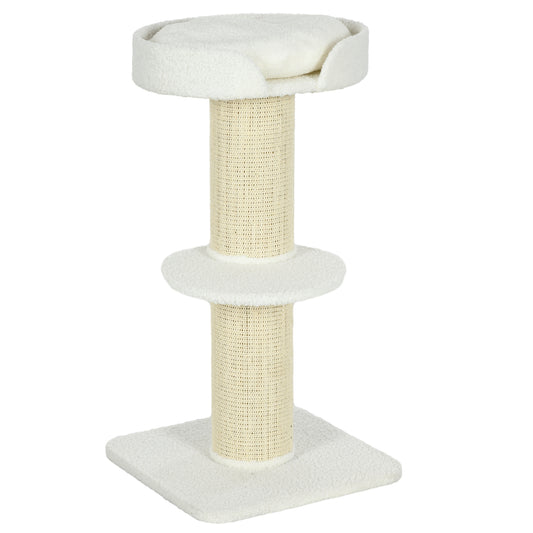 Pawhut Árbol Rascador Para Gatos Altura 91 Cm De 3 Niveles 45x45x91cm Crema_0