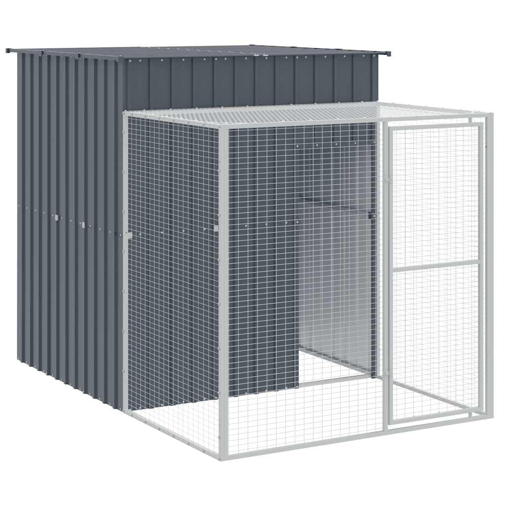 Vidaxl Gallinero Con Corral Acero Galvanizado Gris 165x251x181 Cm_0