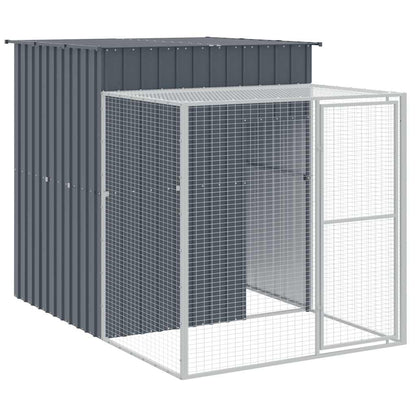 Vidaxl Gallinero Con Corral Acero Galvanizado Gris 165x251x181 Cm_0