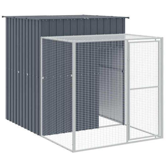 Vidaxl Gallinero Con Corral Acero Galvanizado Gris 165x251x181 Cm_0